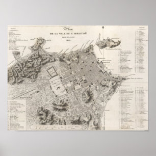 Karta över staden Rio de Janeiro (1820) Poster