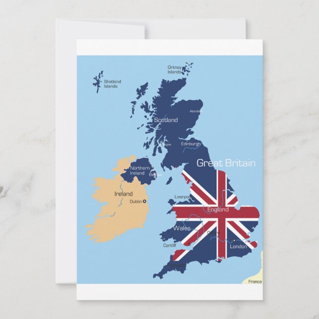 Karta över Storbritannien-inbjudningar Inbjudningar (Framsida)