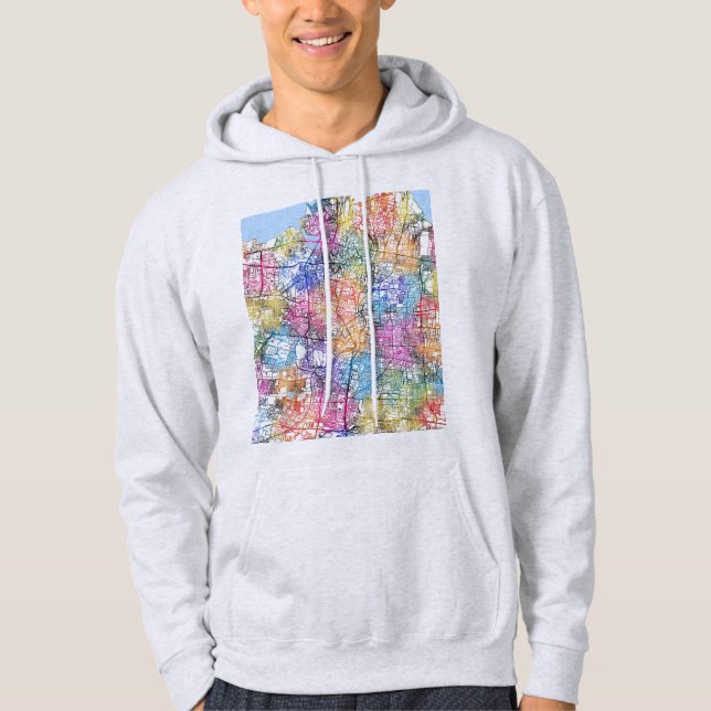 Karta över Surabaya Indonesien Hoodie (Framsida)