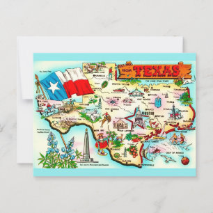 Karta över Texas Välkomst vykort