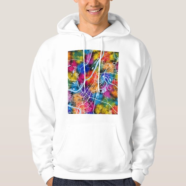 Karta över Ufa i Ryssland Hoodie (Framsida)
