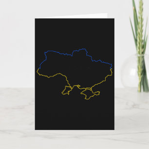 Karta över Ukraina med blå och gula färger Ukraina Kort