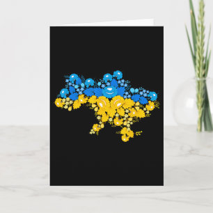 Karta över Ukraina med blommor ukrainsk makt Kort