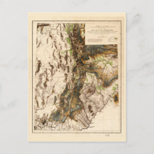 Karta över Utah-territoriet (1878) Vykort