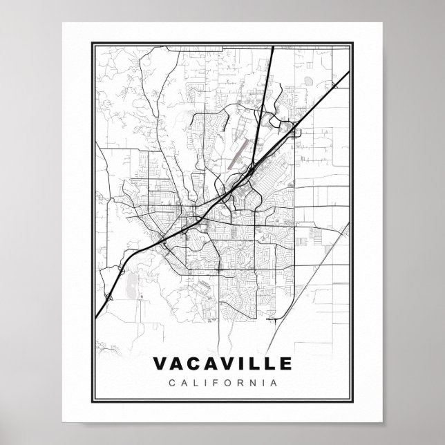 Karta över Vacaville Poster (Framsidan)