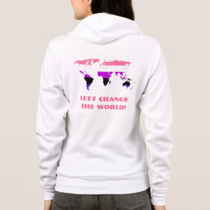 Karta över världen med könsfluiditets stolthetsfla t shirt