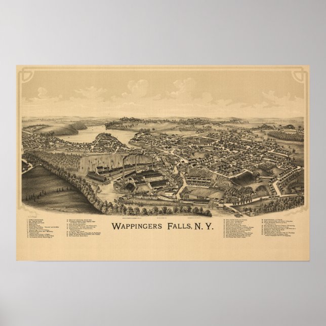 Karta över Wappingers Falls by Poster (Framsidan)