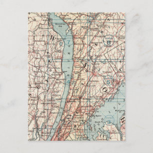 Karta över Westchester County, New York Vykort