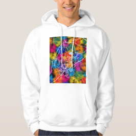 Karta över Yunfu Kina-stad Hoodie
