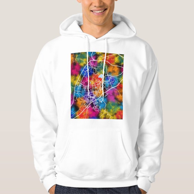 Karta över Yunfu Kina-stad Hoodie (Framsida)