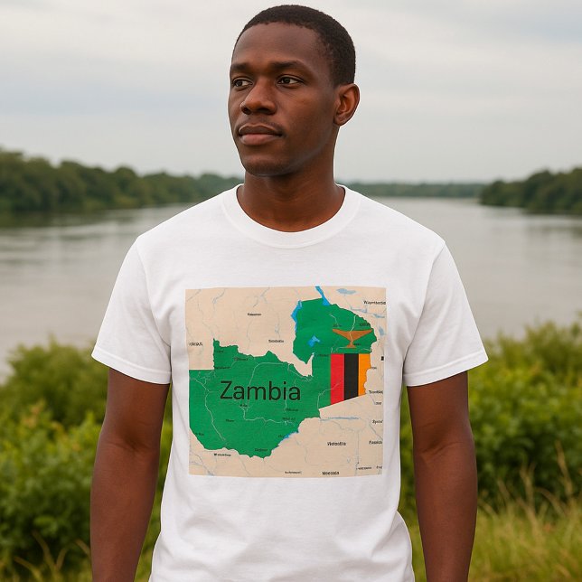 Karta över Zambia T Shirt (Skapare uppladdad)