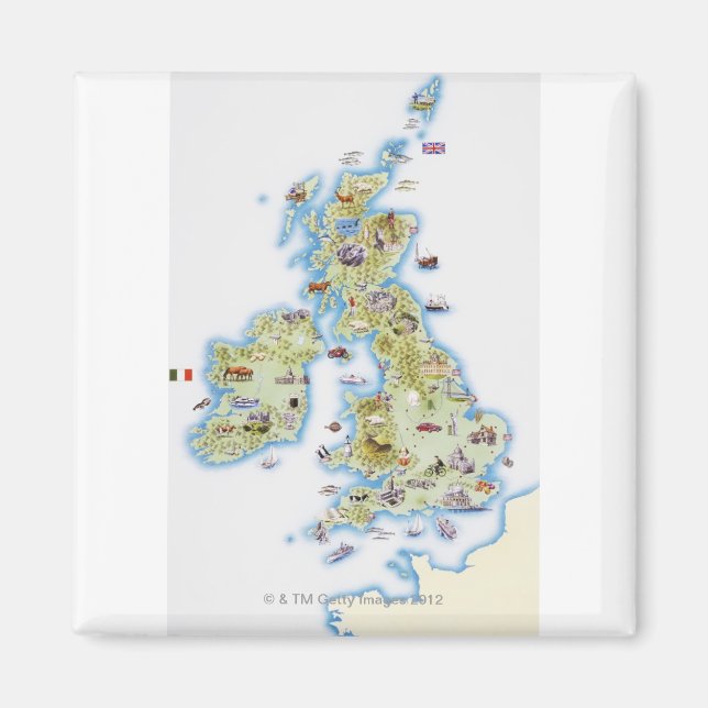 Karta på Brittiska öarna Magnet (Framsidan)