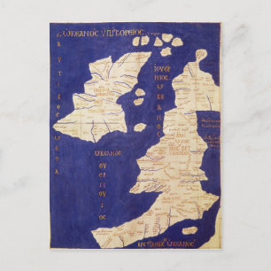 Karta på de brittiska öarna, från "Geographia" Vykort