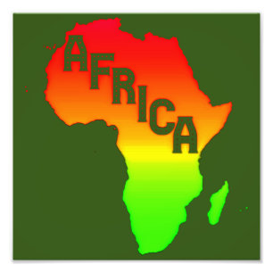 Karta på den afrikanska kontinenten fototryck