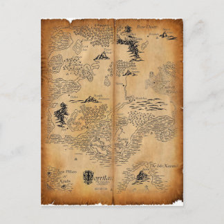 Karta på den bortglömda kontinenten vykort