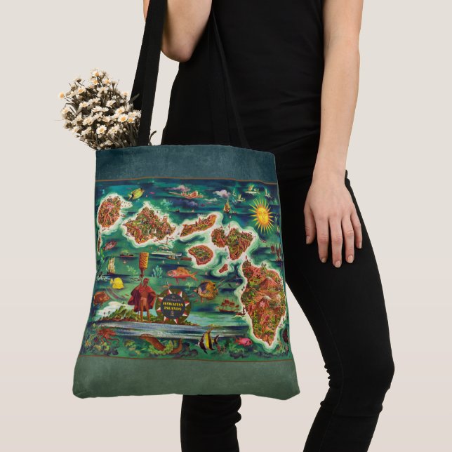 Karta på Hawaiiöarna Tygkasse (Närbild)