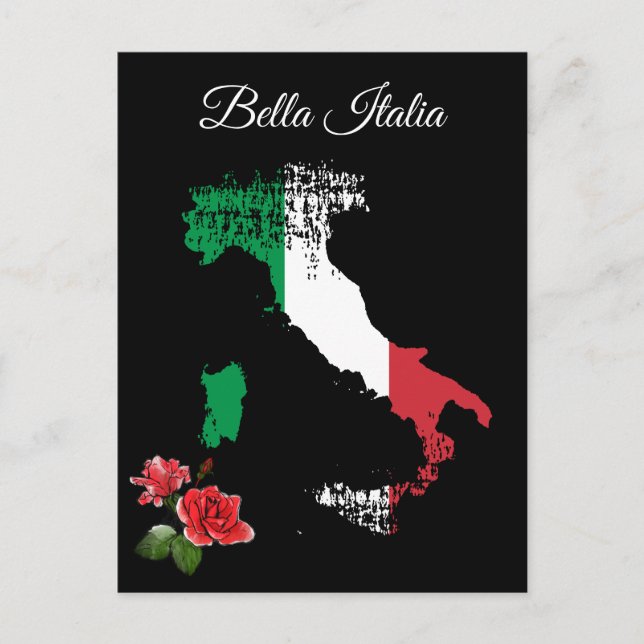 *~* Karta på Italien Bella Italia Italia Italia La Vykort (Framsida)