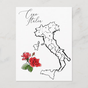 *~* Karta på Italien Ciao Italia Italia Italia Lan Vykort