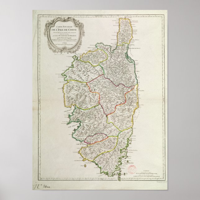 Karta på Korsika Poster (Framsidan)