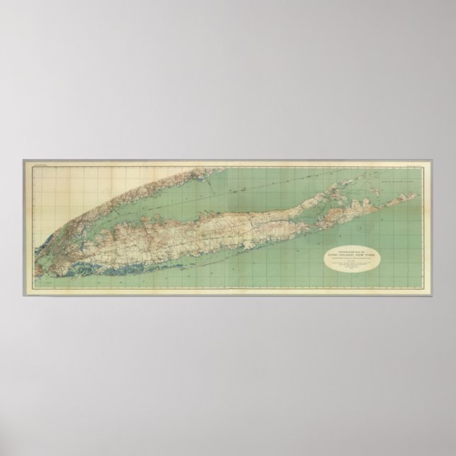 Karta på Long Island Poster (Framsidan)