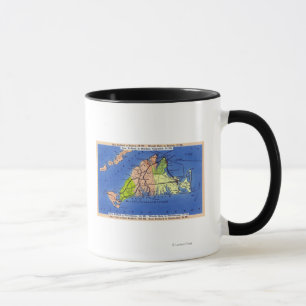 Karta på ön mugg