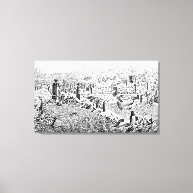 Karta på ön Rhodes Canvastryck (Framsida)