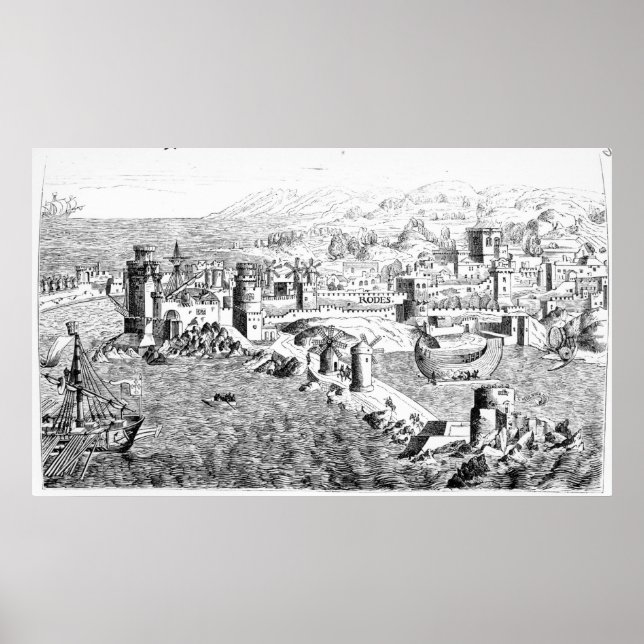 Karta på ön Rhodes Poster (Framsidan)