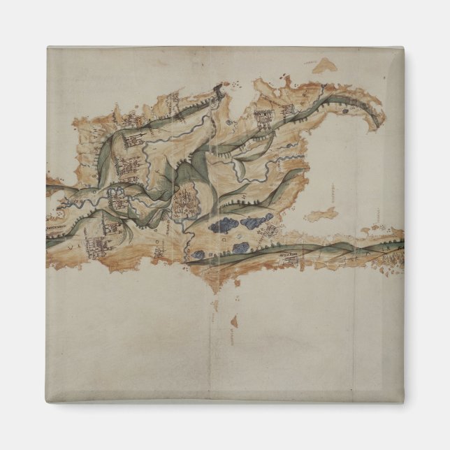 Karta på ön Santo Domingo Magnet (Framsidan)