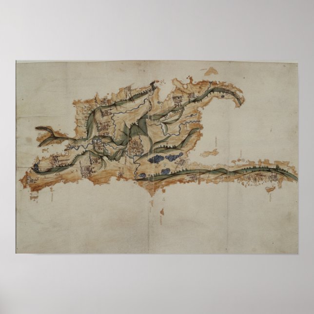 Karta på ön Santo Domingo Poster (Framsidan)