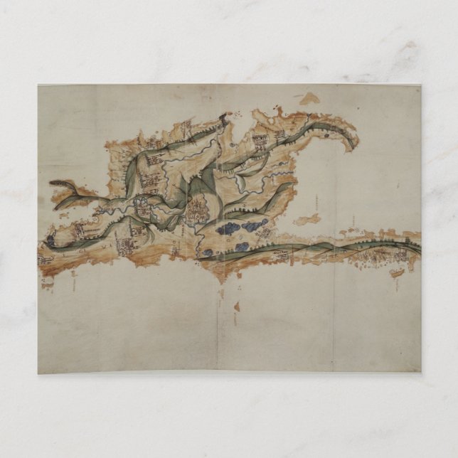 Karta på ön Santo Domingo Vykort (Framsida)