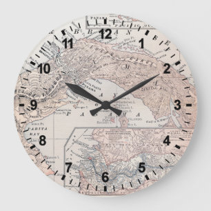 KARTA: PANAMA, 1907 STOR KLOCKA