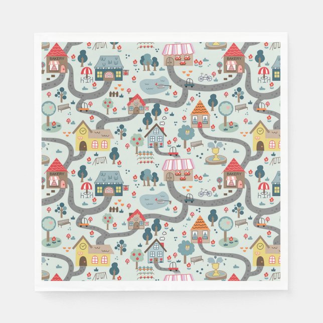 Karta Pappra Napkins Pappersservett (Framsidan)