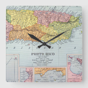 KARTA: PUERTO RICO 1900 FYRKANTIG KLOCKA