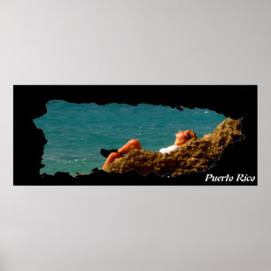 Karta Relaxing för ön Puerto Rico Poster