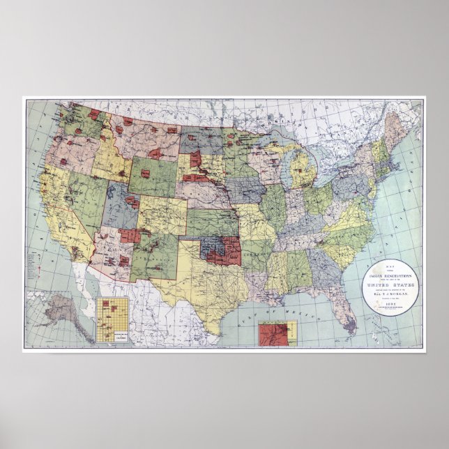 KARTA: RESERVATIONER, 1892 POSTER (Framsidan)