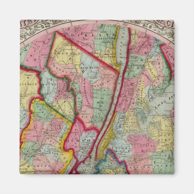 Karta runt staden New York Magnet (Framsidan)