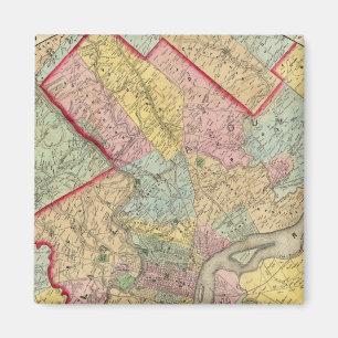 Karta runt staden Philadelphia Magnet