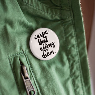 Karta som trycker på Diem Quote Button Black & Whi Knapp