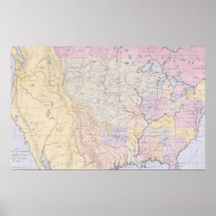 Karta som visar lokalerna i de indiska stammarna poster