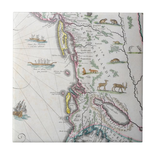 Karta som visar ostkusten kakelplatta (Framsidan)