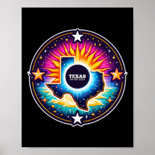 Karta Total Solar Eclipse 8 april 2024 Poster