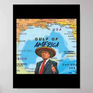 Karta Trump Amerikas president i Bukt Mexiko Trump Poster