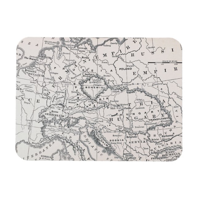 KARTA: TYSKLANDA OCH ÖSTERRIKE MAGNET (Horisontell)