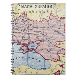 KARTA: UKRAINA c1906 Anteckningsbok