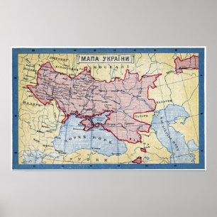 KARTA: UKRAINA, c1906 Poster