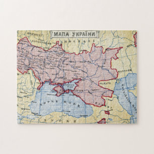 KARTA: UKRAINA c1906 Pussel