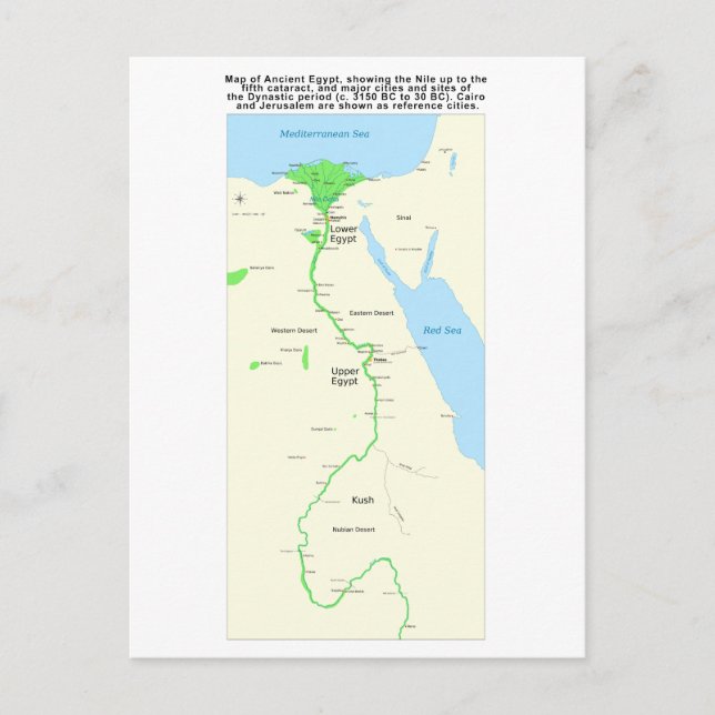 Karta under den föråldrade Egyptenen dynastisk per Vykort (Framsida)