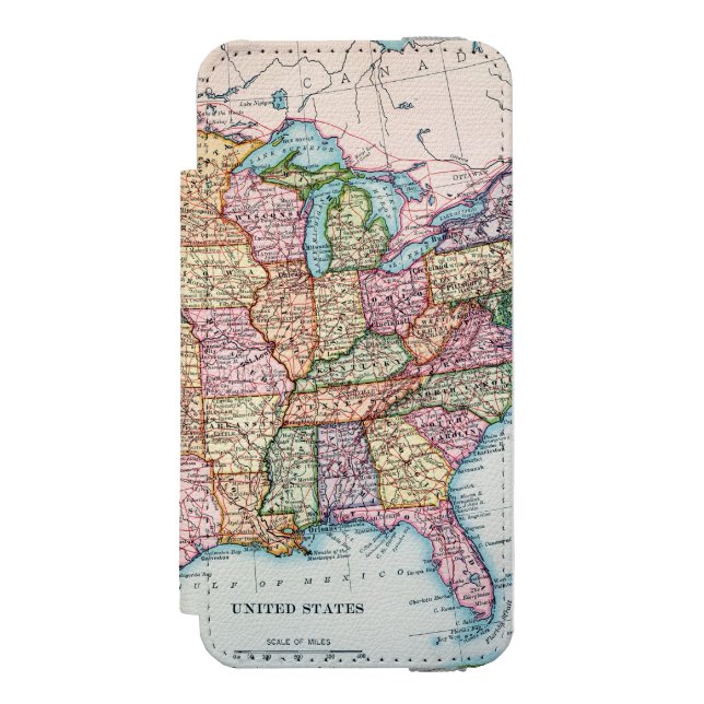 Karta: United States 1905 Incipio iPhone Wallet Skal (Folio Framsidan)