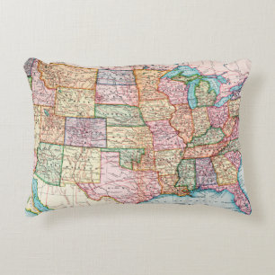 Karta: United States 1905 Prydnadskudde