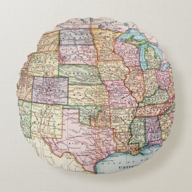 Karta: United States 1905 Rund Kudde (Framsidan)